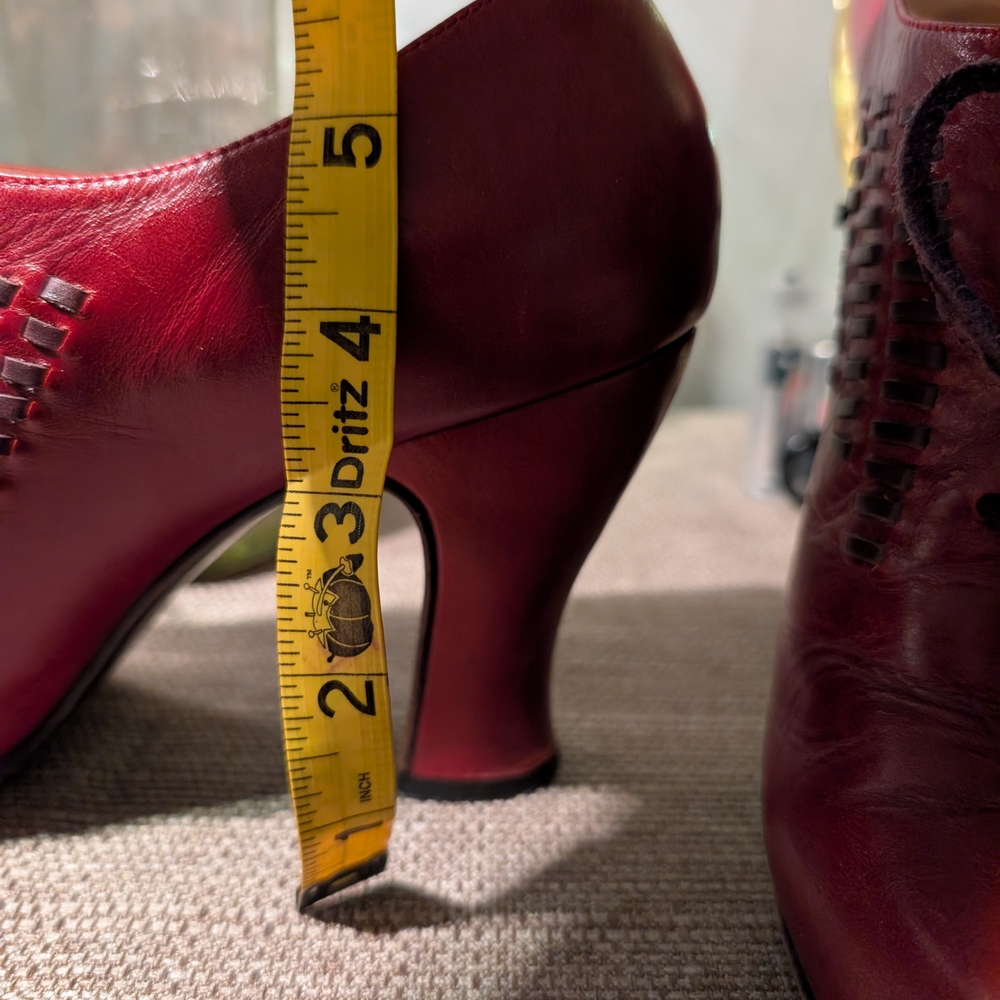 John Fleuvog Red Lace-Up Heels - Picture 3 of 16